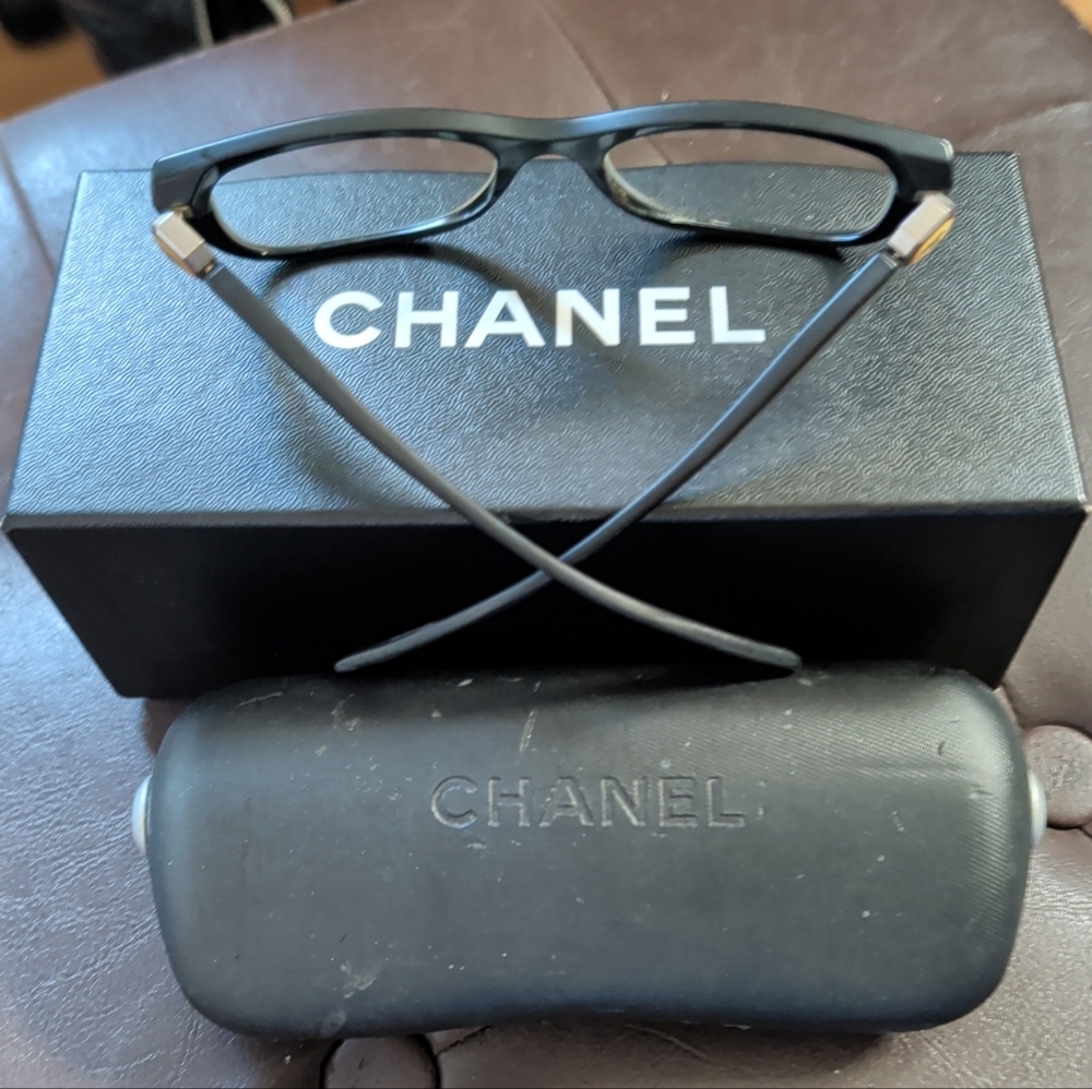 CHANEL Black Rectangular Women's Optical Glasses … - image 3